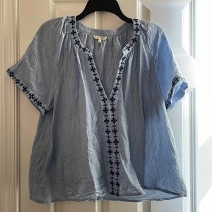 Lucky Brand linen short sleeve top